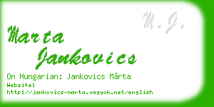 marta jankovics business card