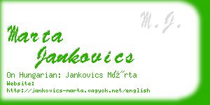 marta jankovics business card